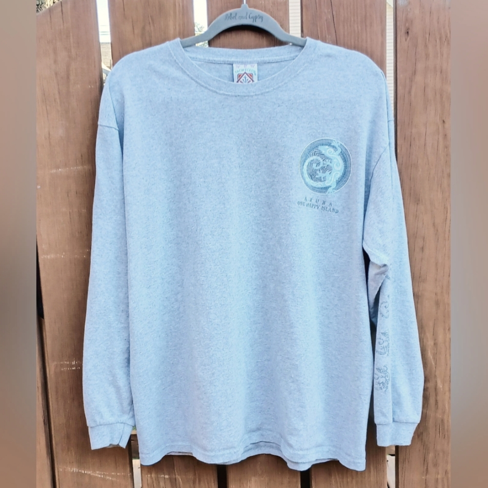 Vintage Yacht Club Shirt Long Sleeve XL Aruba Design Front Back Sleeve